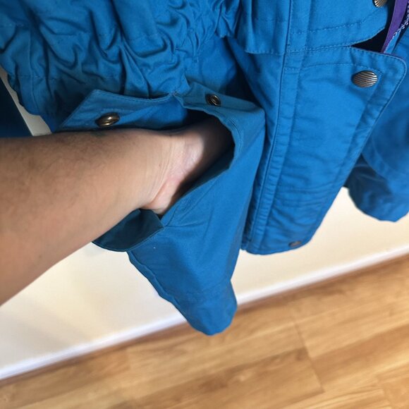 Vtg Womens Coat London Fog Blue Purple Jacket XL Regular Lined 90s Workwear - Picture 3 of 8